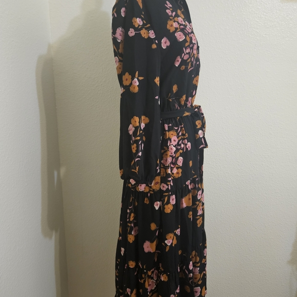 Nanette Lepore Black Dress with Pink and Orange Floral - Picture 4 of 11
